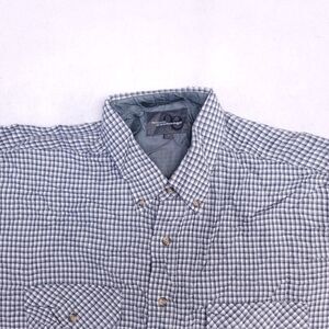 Outdoor Exchange Flannel Casual Long Sleeve Button Up Shirt Mens Size L White